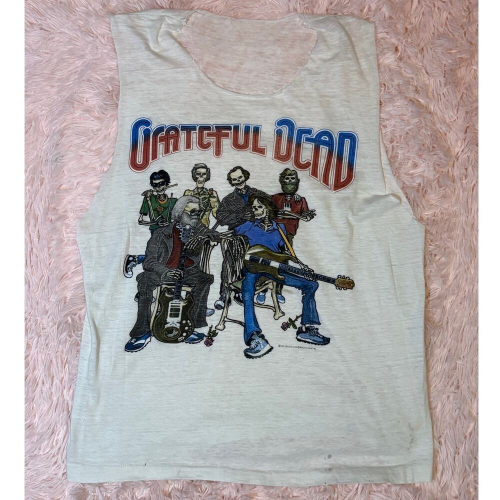 1987 Grateful Dead Vintage Mens L Chopped Tank
